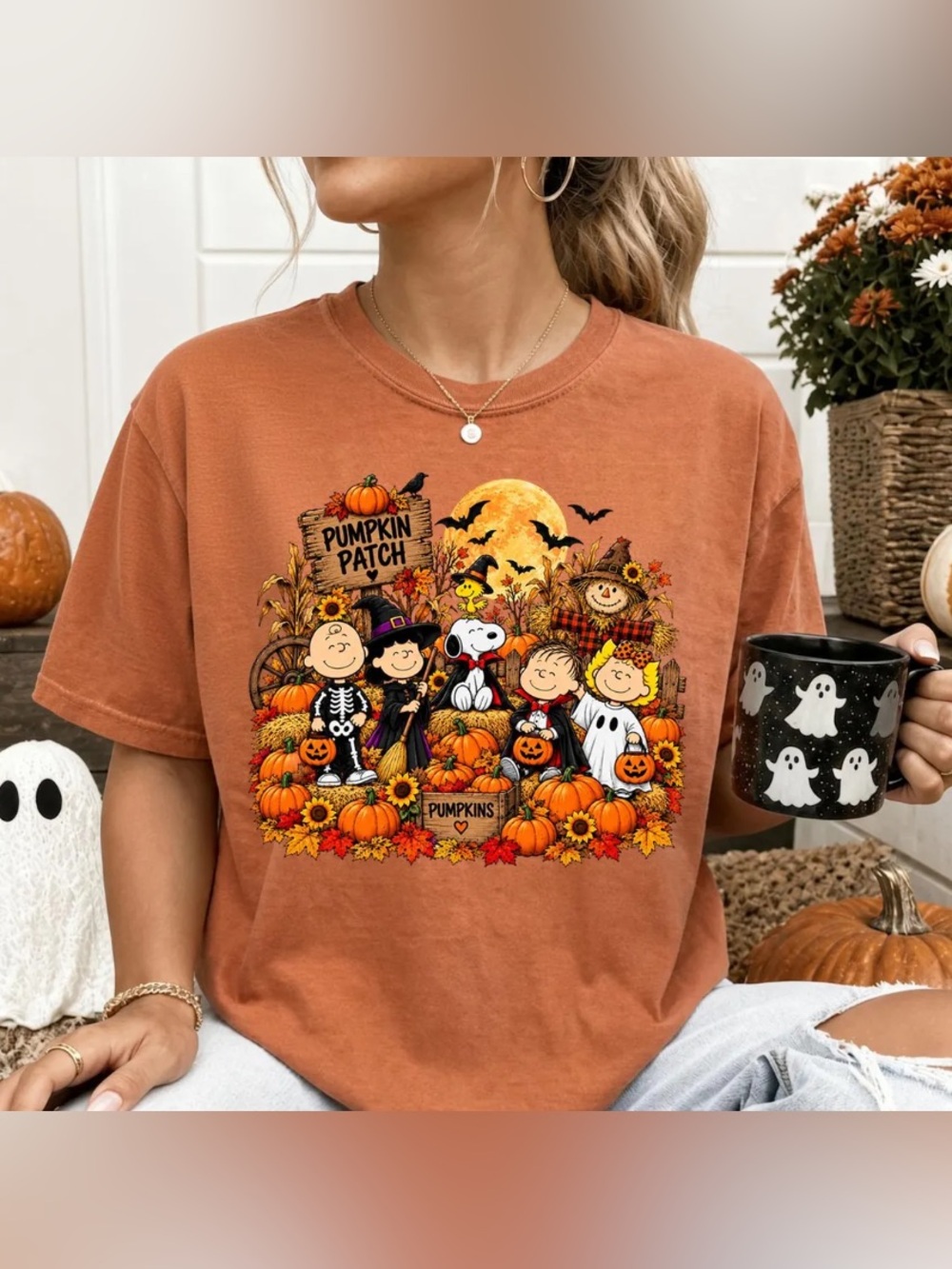 Cozy Fall Cartoon Beagle Pumpkin Patch Comfort Colors Tee, Autumn Vibes Season